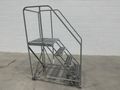 U-Line 4-Step Rolling Steel Staircase Ladder