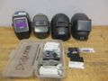 Jackson Auto Darkening Welding Helmet with (3) Older Fixed Shade Helmets and Bin of Tinted and Clear Glass Filler Plates- Auction Item