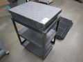 TruStone Grey Granite Surface Plate, 2-Ledge, Grade B w Portable Steel Stand, Lower Shelves, 24" x 18" x 4" - Auction Item