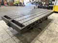 6' X 14'6" HEAVY DUTY T-SLOTTED LAYOUT TABLE ON RAISED BASE: STOCK #21788