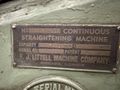 18" x .125" LITTELL MODEL #418HVS-7PD POWERED 7 ROLL COIL STRIP STRAIGHTENER: STOCK #19805
