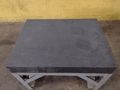 36" X 48" x 6.25" BLACK GRANITE PLATE WORK TABLE ON WHEELS: STOCK #17862