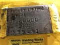 20,000 LB 10 TON BRADLEY MOTORIZED ROTAION COIL GRAB CLAW TYPE LIFT: STOCK #15816