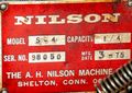 1/4" NILSON MODEL #S-4 FOUR-SLIDE WIRE FORMING MACHINE: STOCK #16989