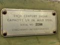 10' x 1/4" CINCINNATI MODEL #2H10 HYDRAULIC POWER SHEAR: STOCK #22535