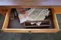Wooden Shop Desk, 2 Drawers- Auction Item