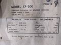 200 AMP MILLER MODEL #CP-200 WELDER WITH WIRE FEED: STOCK #20766