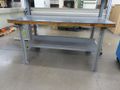 Wood Top Bench w Metal Frame (2) Door Equipto Cabinets w Lower Shelf and Contents- Auction Item