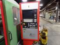 Specifications:  Maximum part length  228”  Maximum machining length  212”  Spindle center height  49”  Cross slide stroke range 2´- 6”  Quill diameter  8.6”  Head degrees swivel angle  +/- 90’  Central lubrication Yes  Chip conveyor  Yes  Full encl