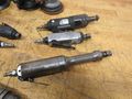 Pneumatic Power Tools, (3) 4.5" Palm Sanders, (4) 90 Deg Die Grinders, (3) Straight Die Grinders, (1) Drill with 3/8" Keyed Chuck- Auction Item