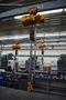 Overhead Hoist & Crane Specialists Heavy Duty Steel Mold Table with Overhead Hoist System, Harrington 2 Ton Electric Chain Hoist, I Beam, Trolley- Auction Item