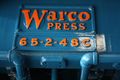 65 TON WARCO STRAIGHT SIDE DOUBLE CRANK PRESS: STOCK #64295