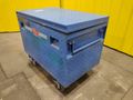61" X 31" x 39" BLUE STEEL PORTABLE JOB BOX: STOCK 20055