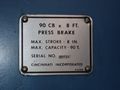 90 TON X 10' CINCINNATI HYDRAULIC PRESS BRAKE: STOCK #73961