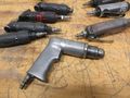 Pneumatic Power Tools, (3) 4.5" Palm Sanders, (4) 90 Deg Die Grinders, (3) Straight Die Grinders, (1) Drill with 3/8" Keyed Chuck- Auction Item