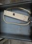 Metal Work Desk with Drawers w Sliding Door and Contents w Light- Auction Item