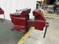 3′ x 6′ Steel Work Table w/ (2) 3.5″ Columbian & (1) Americana A4-1/2 Vises