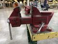 3′ x 6′ Steel Work Table w/ (2) 3.5″ Columbian & (1) Americana A4-1/2 Vises
