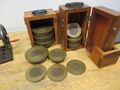 Star Brass Mf'g Co. ***Antique*** Single Range Deadweight Gage Tester with 74.5 Lbs of Brass Weight Sets in Original Wooden Boxes- Auction Item
