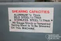 Lodge & Shipley 0306- AB 3/16" x 6'  Power Shear #5906 #2