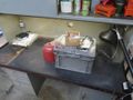 Metal Work Desk with Drawers w Sliding Door and Contents w Light- Auction Item