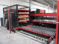 Amada high production punching system with 6 shelf load system and 5 shelf unload with part stacking for unmanned operation with job scheduling
