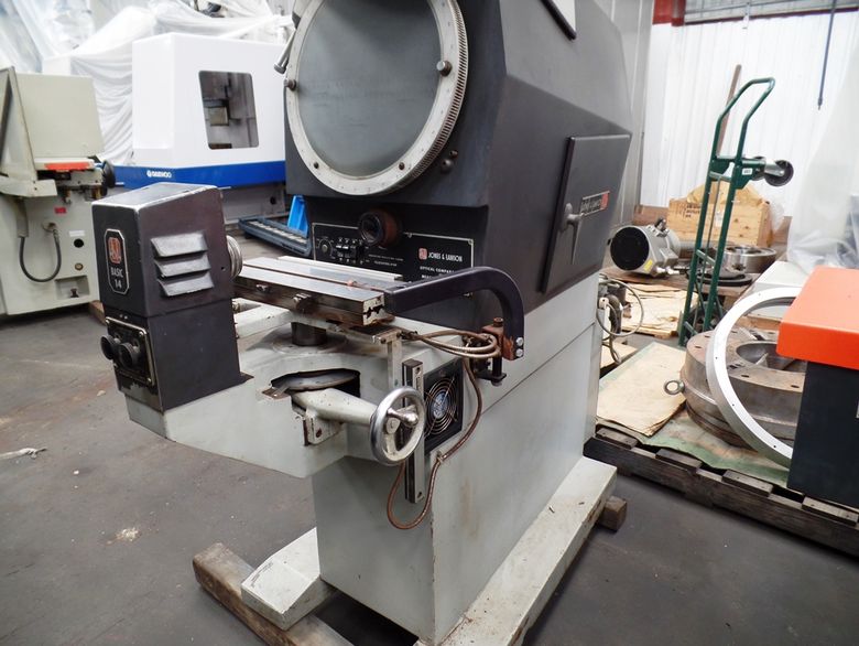 Specifications:  Model Basic 14   Year  8/83  Screen diameter 14"  Lens with the machine 10X, 20x included  Electrical requirements 118 volt/60/1 phase/5 amps  Weight 800 lbs. approx