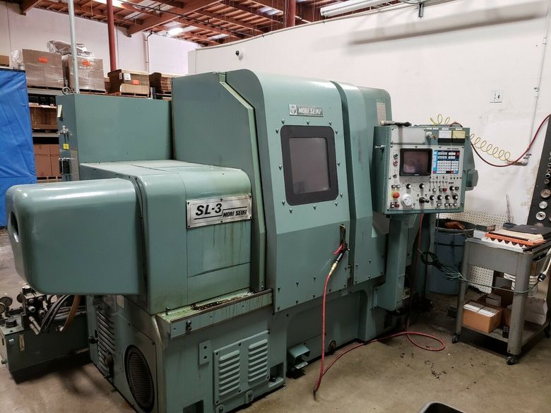 Mori Seiki SL-3A CNC Lathe Yasnac LX2 Chip Conveyor Tailstock