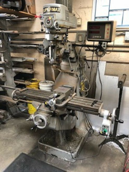 1988 SUPERMAX MILL YC-1 1/2 VA 3 Axis Vertical Turret Milling Machine Step Head Belt Drive