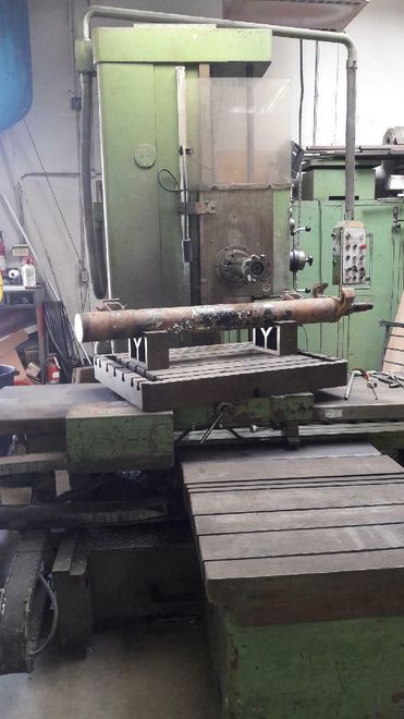 WOTAN B75/105 HORIZONTAL BORING MILL, 35 X 39 TABLE, 1250 RPM, 15 HP DRO Tooling  Rotary Table
