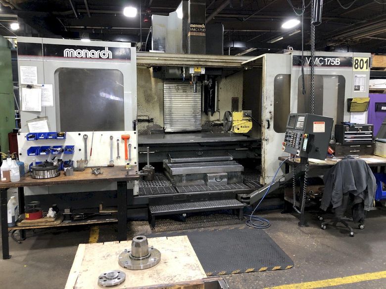MONARCH VMC175, 40" Z CLEARANCE, 36 X 76 X 44 TRAVELS, FANUC 15M, TSC, OUTRIGGERS, 1994, NEW BAL