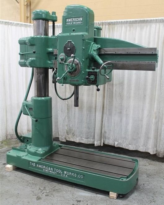 4' X 9' AMERICAN HOLE WIZARD RADIAL ARM DRILL: STOCK #62917