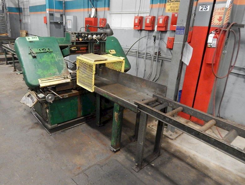 16' X 16' AMADA MODEL #HA400 AUTOMATIC HORIZTONAL SAW: STOCK 67886