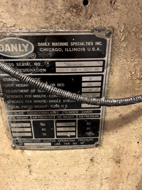 200 TON DANLY SSDC PRESS: STOCK #70017