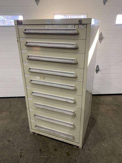 9 DRAWER LYON CABINET: STOCK #73705