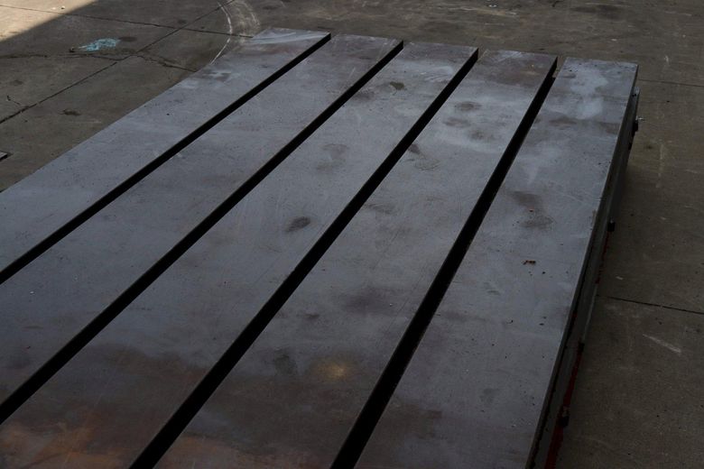 120' X 60' WIDE X 12' THICK T SLOTTED FLOOR PLATE; STOCK #73252