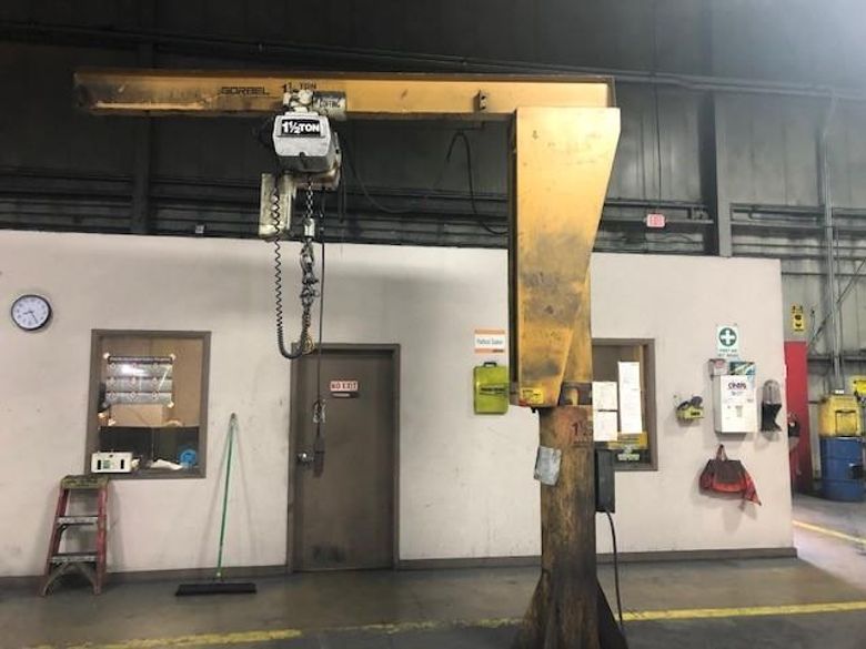 1-1/2 TON X 9' GORBEL FREE STANDING JIB CRANE STOCK : 73223