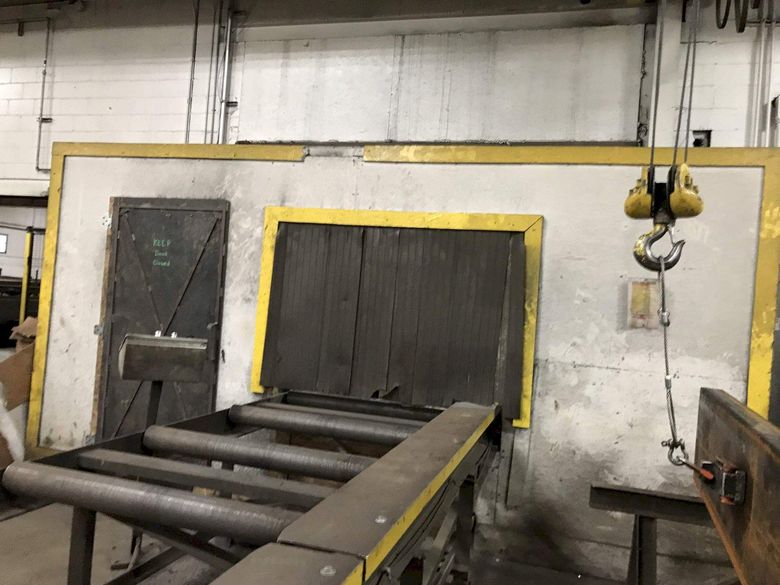 PANGBORN 4 WHEEL PLATE BLAST CLEANING LINE: STOCK #71706