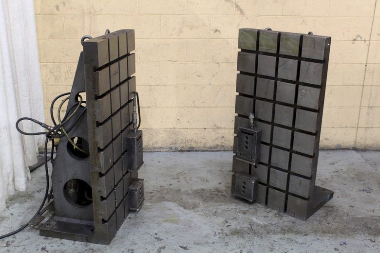 1 SET OF GIDDING & LEWIS  24" X 48" T SLOTTED ANGLE PLATES: STOCK #71689