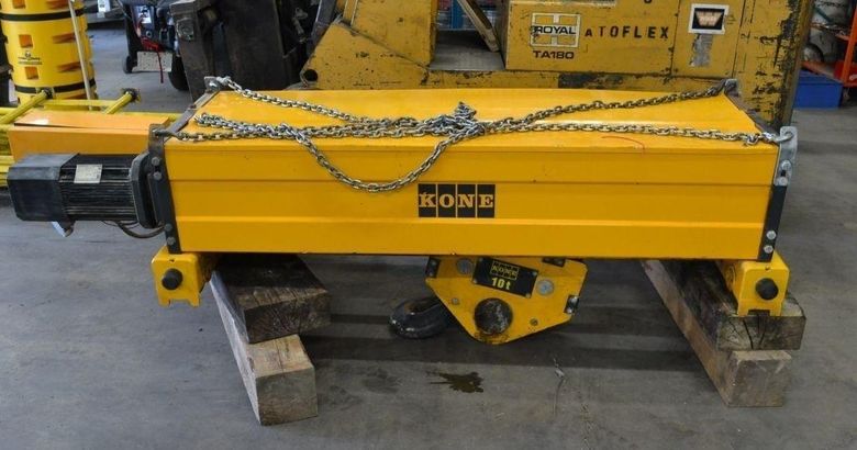 22,000 LBS KONE MODEL XL400 ELECTRIC HOIST & TROLLEY: STOCK #65809