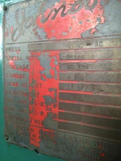 90 TON JOHNSON OBI PRESS: STOCK #19347