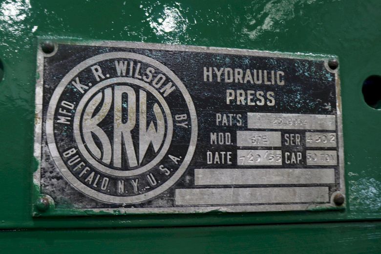 50 TON K R WILSON HYDRAULIC H FRAME PRESS: STOCK #73436