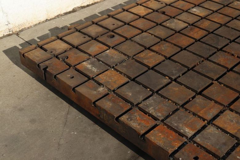 78" X 144" X 4-1/2" SOLID STEEL T SLOTTED PLATE: STOCK #73341