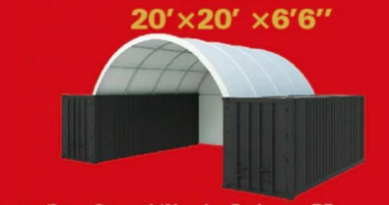 20' X 20' CONTAINER GOLDEN MOUNT MODEL #C2020-300PE DOME SHELTER TENT: STOCK #16837