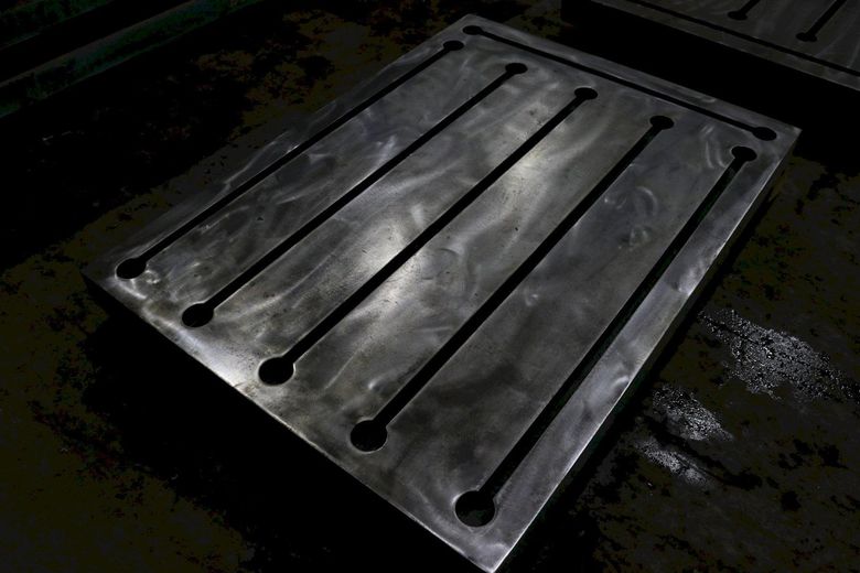 43-1/2" X 59" X 4" T SLOTTED STEEL LAYOUT PLATE: STOCK #73764