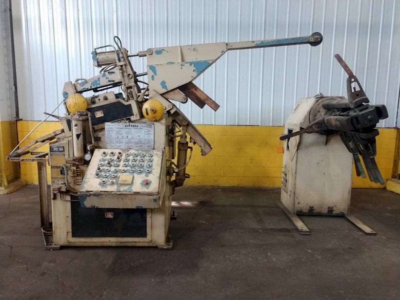 10,000 LB 5 TON X 12" X .156" LITTELL COIL FEED LINE WITH COIL REEL & STRAIGHTENER: STOCK 14941