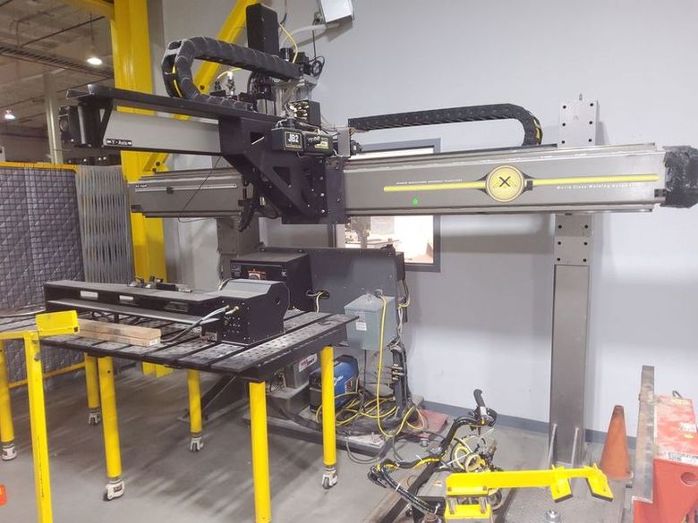 Amet Automated Column & Boom Welding System w/ BuildPro Table & Rotary Positioner