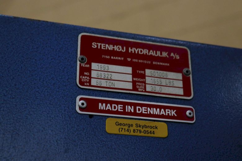66 TON STENHOJ HYDRAULIC H FRAME PRESS: STOCK #73108