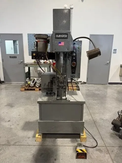 HAEGER HP6-B  6 Ton Hydraulic Insertion Press & Autofeed Bowl USA #7306