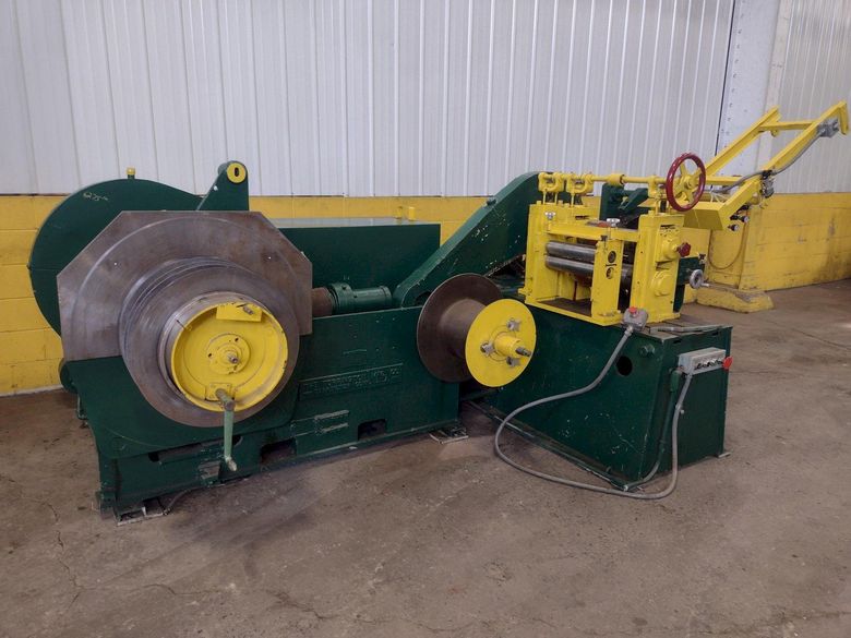 12" WIDE TORRINGTON 4" ARBOR PULL-THROUGH SLITTING LINE: STOCK #16504